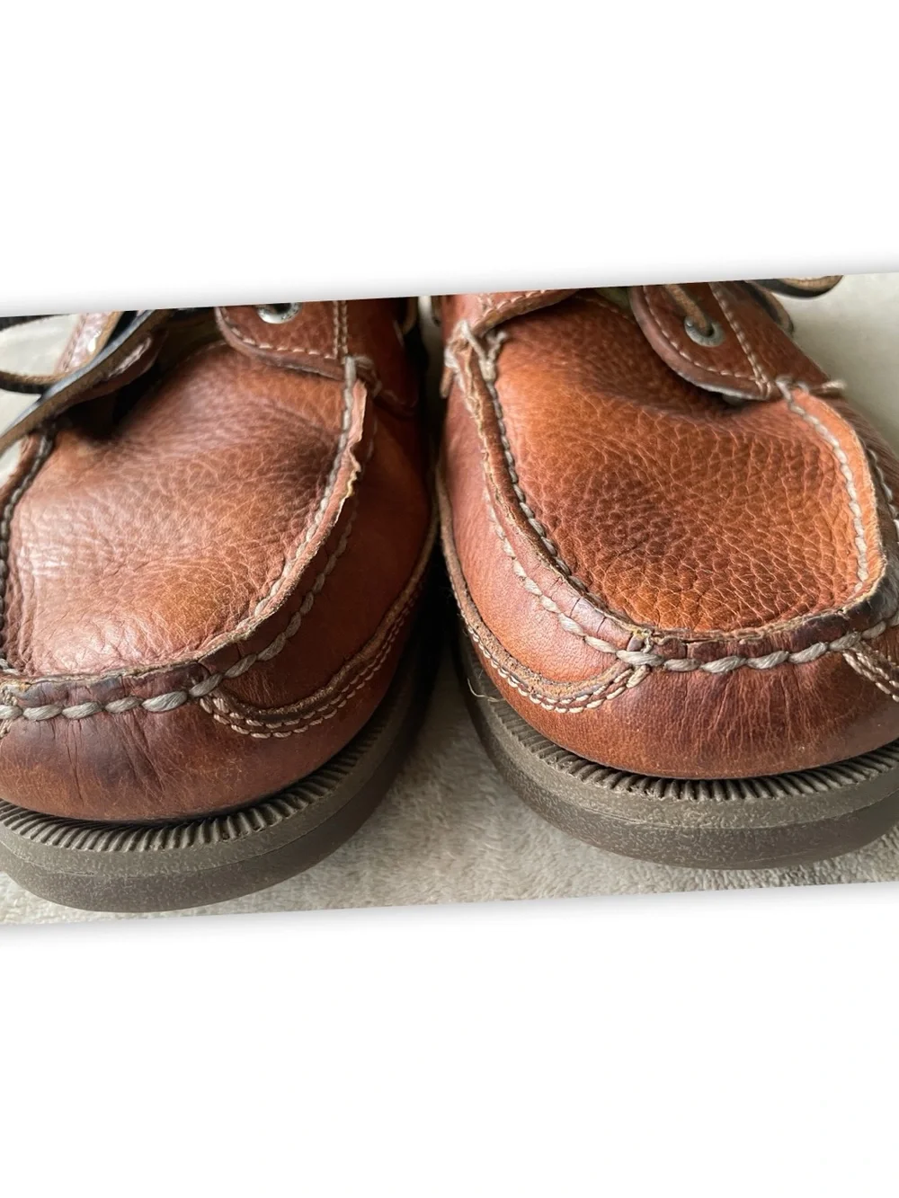 Sperry Top-Sider Leather Boat Shoes Brown Men’s Size 11 Moc Toe Lace Up